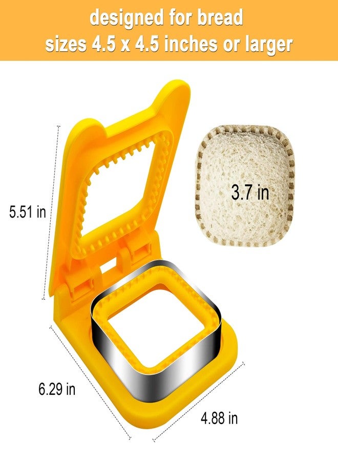 BaokiTook Square Sandwich Cutter and Sealer,Fun Cookie Cutters,2-In-1 Sandwich Cutter and Sealer,Pocket Sandwiches Cutter,Sandwich Cutters for Kids Fun Lunchables (Square) - Image 3