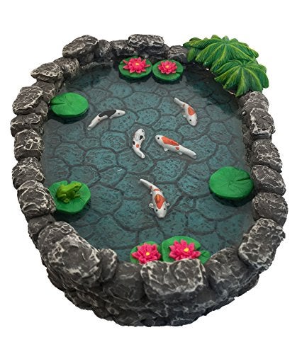 GlitZGlam KOI Miniature Pond for Fairy Garden - Enchanted Garden Accessories - Image 1