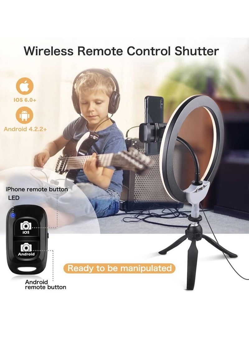 10 Inch LED Ring Light with Tripod Stand for Mobile Phone Dimmable Lighting Perfect for Makeup, Live Streaming, YouTube, Photography with 3 Lighting Modes and 11 Brightness Levels - Image 2