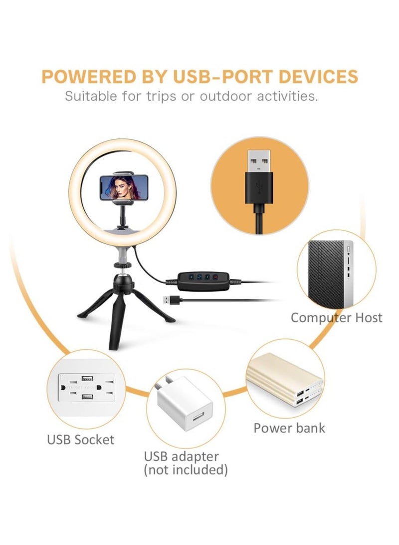 10 Inch LED Ring Light with Tripod Stand for Mobile Phone Dimmable Lighting Perfect for Makeup, Live Streaming, YouTube, Photography with 3 Lighting Modes and 11 Brightness Levels - Image 3