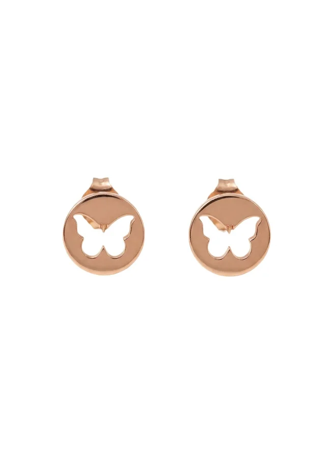 Palmonas 18K Gold Tone Plated Halo Butterfly Orbit Stud Earrings For Women - Waterproof & Anti-Tarnish