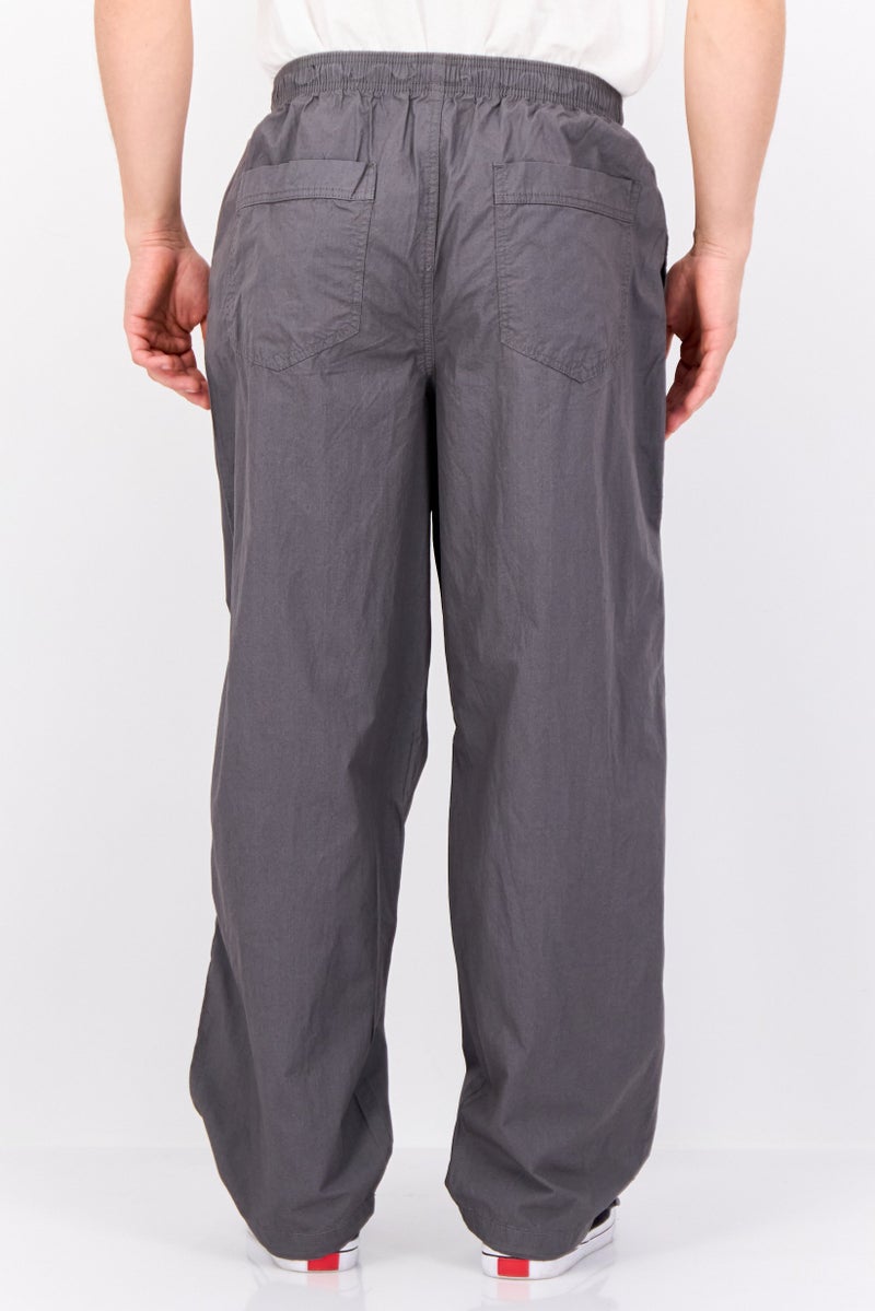 Threadbare Men Relaxed Fit Plain Drawstring Skate Pants, Grey - Image 3