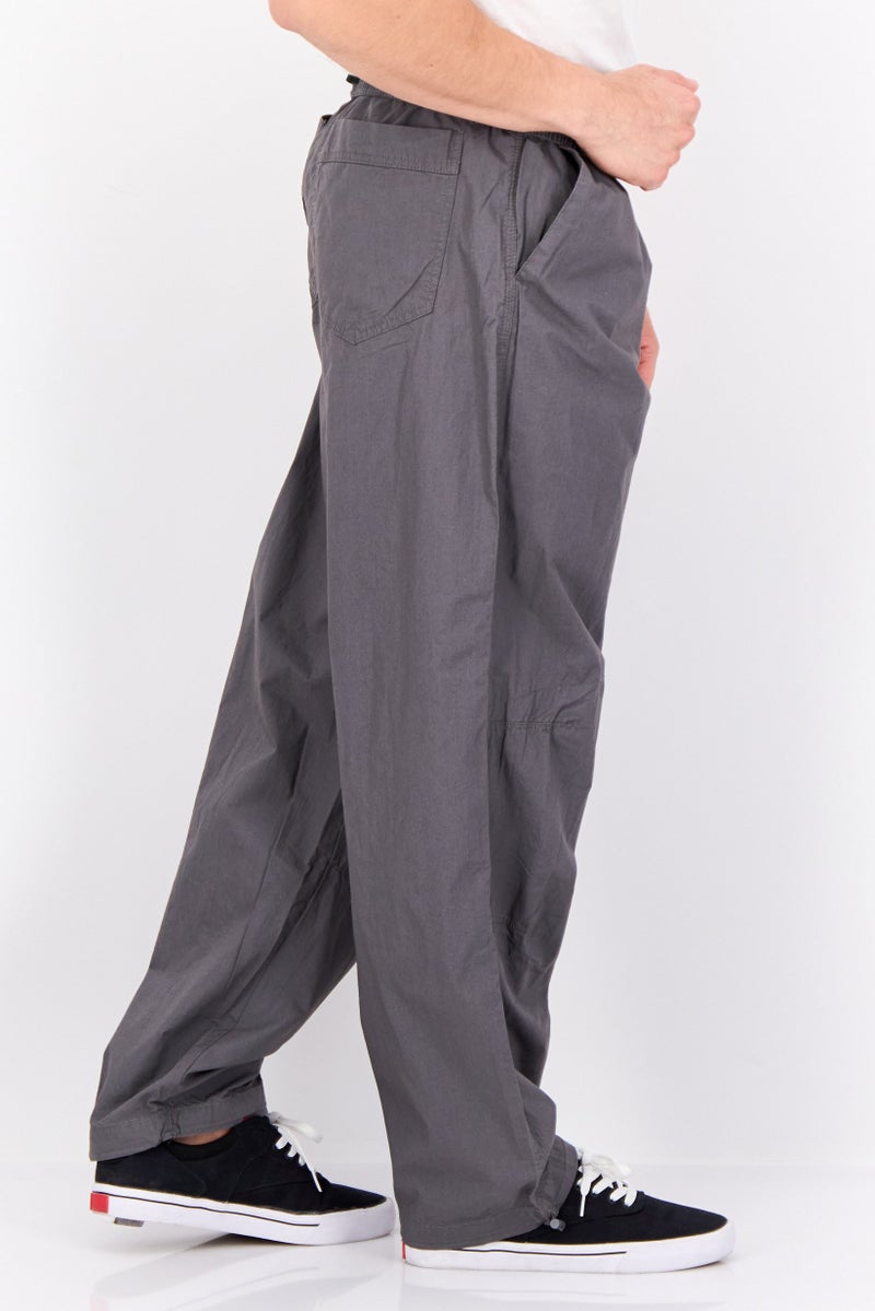 Threadbare Men Relaxed Fit Plain Drawstring Skate Pants, Grey - Image 2