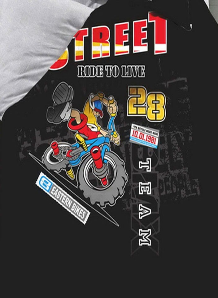 فيفوريت فيفرت طقم لحاف أطفال اسود نقشة بألوان متعددة سنجل نفر طقم 4 قطع - Image 3