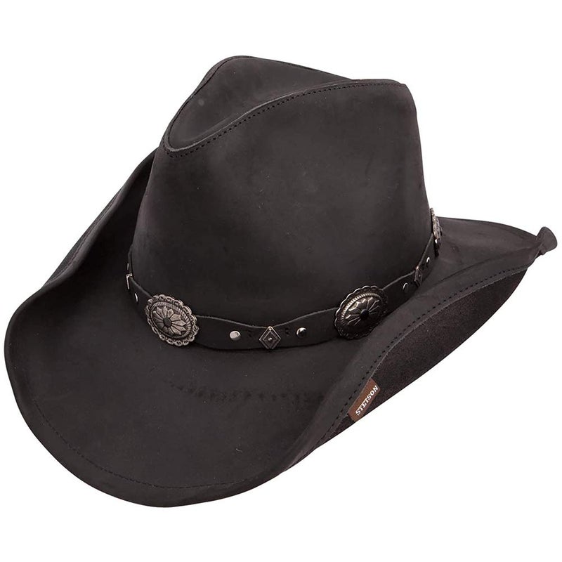Stetson Mens Roxbury Shapeable Leather Cowboy Western Hat Black XLarge