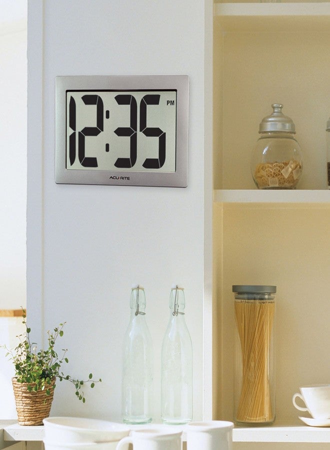AcuRite 75102RM 9.5" Large Digital Clock with Intelli-Time Technology,Siliver,6-inch height x 9.5-inch width x 1.8-inch depth - Image 5