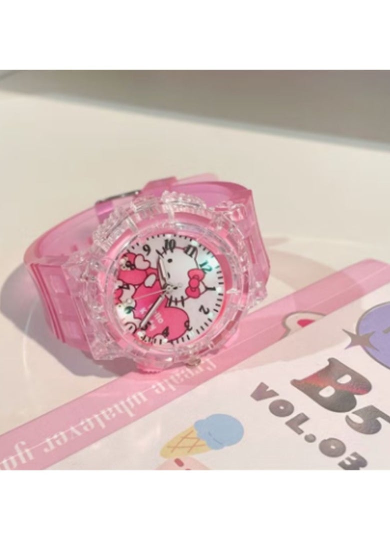 Hello Kitty Children's colored luminous cartoon watch  - Image 4