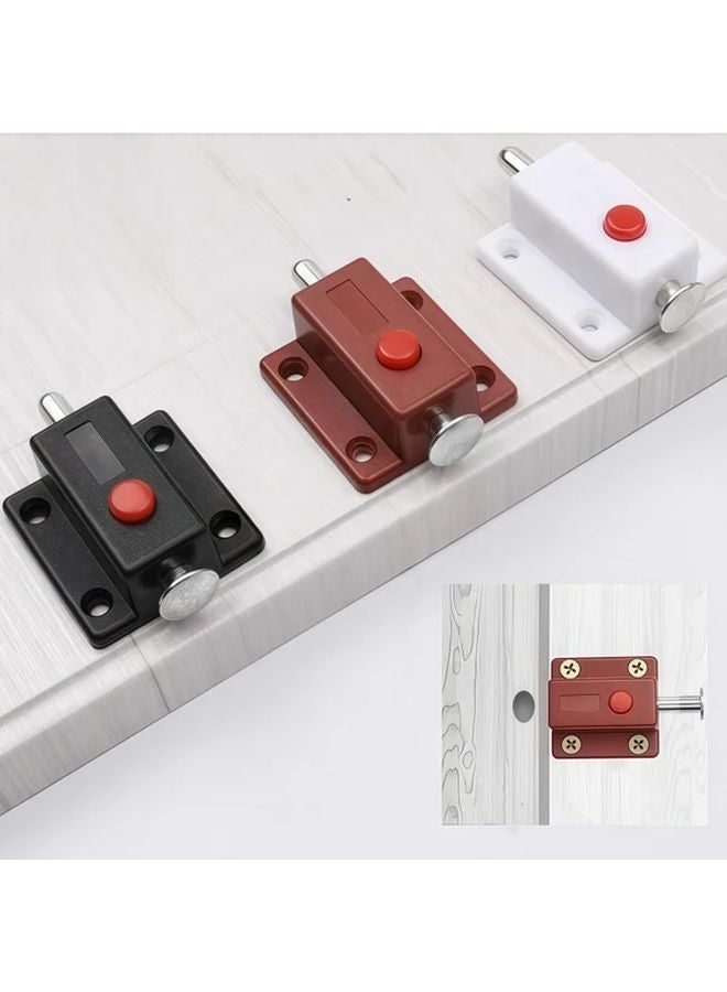 1 Piece Brown Automatic Spring Door Window Lock Push Button Latch Easy Installation - Image 3