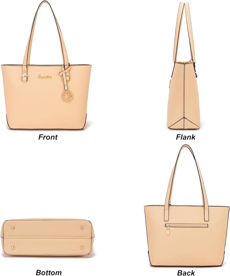 Soperwillton Handbags and Purses for Women Shoulder Tote Bags Top Handle Satchel Purse Set 5pcs - Image 2