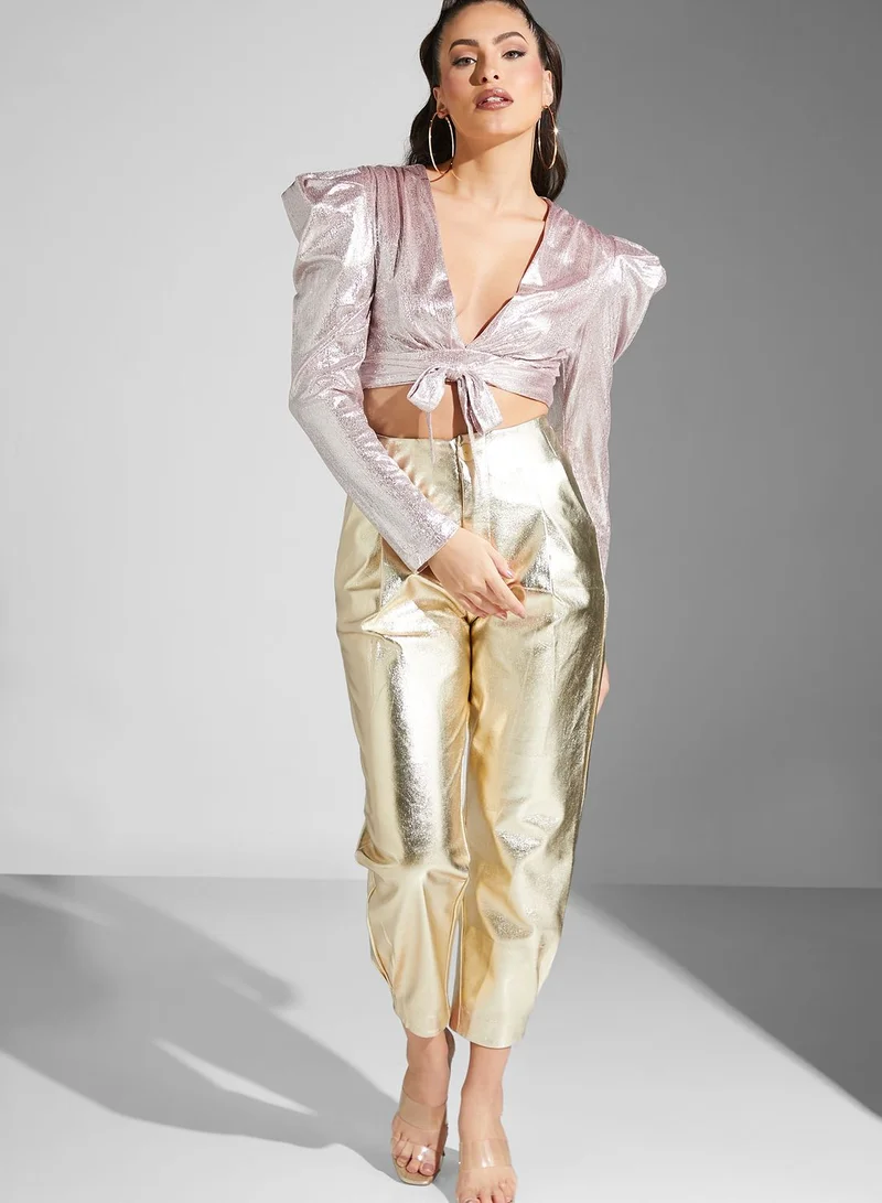 Ella Limited Edition Puff Sleeve Metallic Shimmer Top