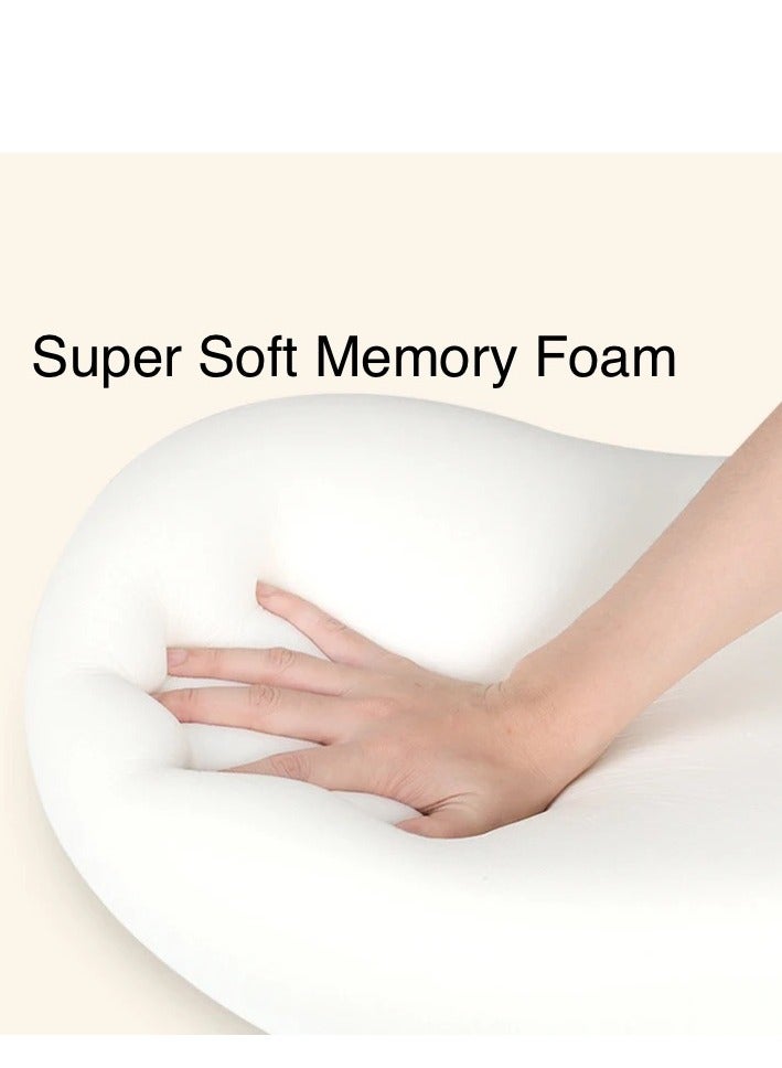 Children’s Pillow,Lumbar Pillow Are Designed With Ergonomic Spine Protection And Super Soft Memory Foam,Especially Suitable For Children Aged 4 To 16 Years Old,Size:55×35×7.5cm,Velvet  - Image 2