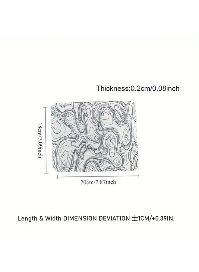 White Large Mouse Pad 22x18 Abstract Wave Design Soft Fabric Non Slip Rubber Base - Image 3