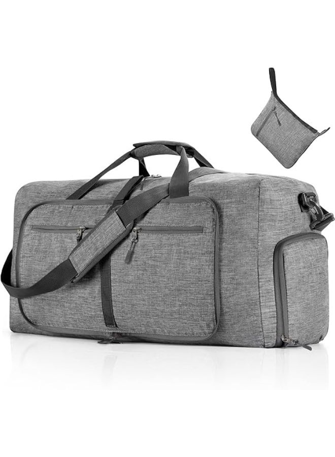 Duffle Bag,65L/85L/115L Foldable Travel Duffel Bag-Weekender Bag with Shoes Compartment, Overnight Bag for Men Women Waterproof & Tear Resistant (Gray) - Image 1