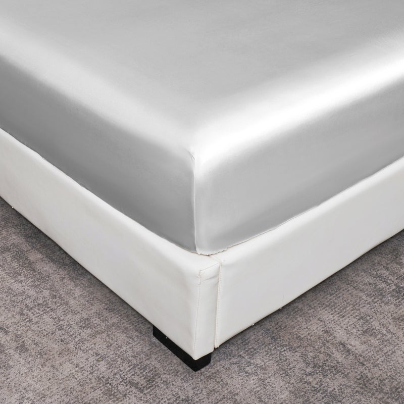 Solid Color Bedding Set Queen Size Silky Soft Imitation Silk Material - Fade Stain Shrink Resistant Bedding Set for Home Bedroom Guest Room RV Holiday Home - Image 4