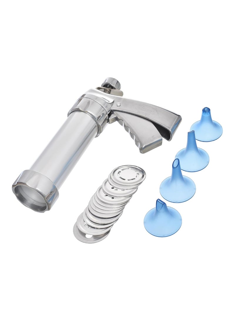 Bitoni Betoni Atlas Large Italian Petit Four Press, Silver, High Quality Stainless Steel, with 14 Automatic Petit Four and Cookie Presses - BA-30006 - Image 1