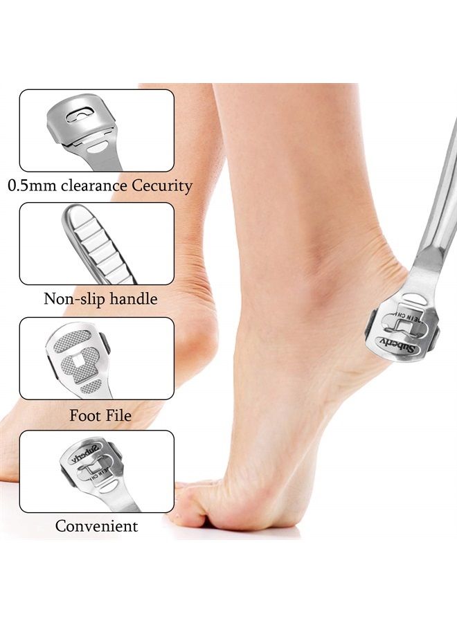 Jutoe 52 Pcs Callus Shaver Set,1 Stainless Steel Foot Razor with 50 Replacement Slices Blades and 1 Foot File Head Foot Care Tools,Foot Shaver Callus Remover,Hard Dry Skin Remover for Hand Feet - Image 3