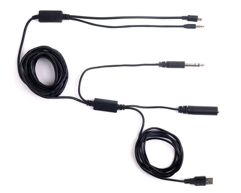 SummitLink V2 18FT ATC Radio Audio Recording Cable with Dual Output for Gopro Phone Audio Recorder Extra Long 5meter Airplane Cockpit Intercom with USB Power HERO3 HERO3+ / HERO4, Needs Adapter For Newer Models - Image 1