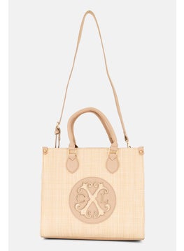 CXL by Christian Lacroix Women Janette Straw Satchel Bag, Natural  - Image 1