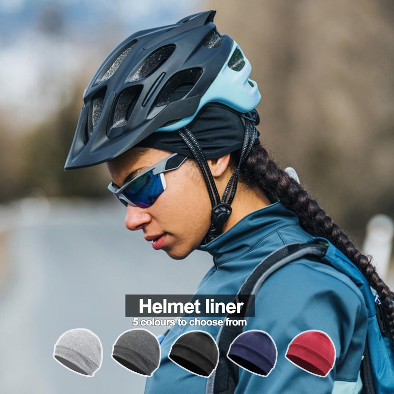 Quacc Unisex Cotton Beanie Hat Thin Running Skull Cap Winter Summer Sports Hat Chemo Cap Multifunctional Lightweight Helmet Liner Night Sleep Cap Beanies Hat for Men Women (Black) - Image 5