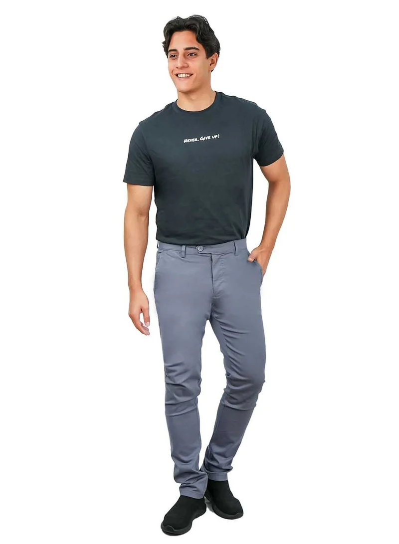 GIORDANO Men's Low Rise Slim Fit Cotton Twill Khakis