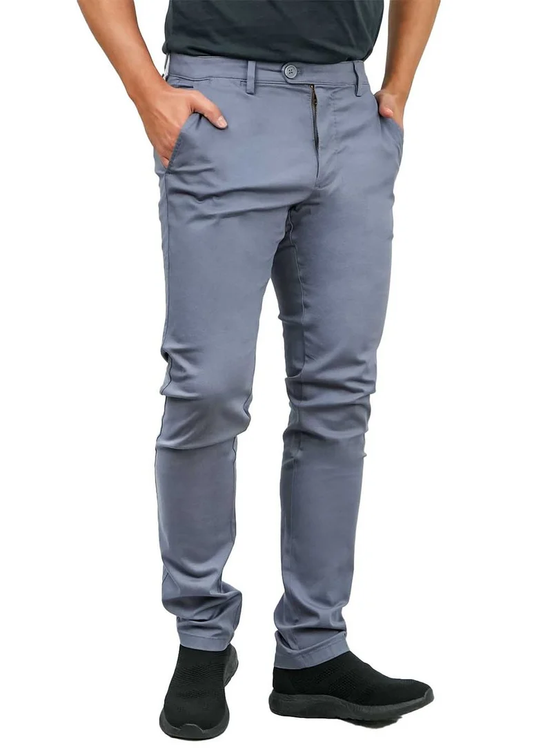 GIORDANO Men's Low Rise Slim Fit Cotton Twill Khakis