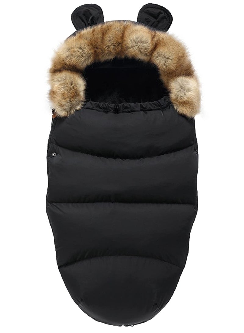 Captaintech Warm Baby Footmuffs for Strollers and Pushchairs, Weatherproof Bunting Bags for Infants, Thick Winter Sleeping Bag for Car Seats, Suitable for 0,2 Years - Image 1