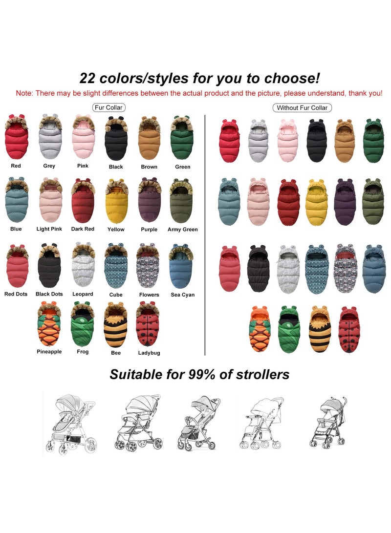 Captaintech Warm Baby Footmuffs for Strollers and Pushchairs, Weatherproof Bunting Bags for Infants, Thick Winter Sleeping Bag for Car Seats, Suitable for 0,2 Years - Image 5