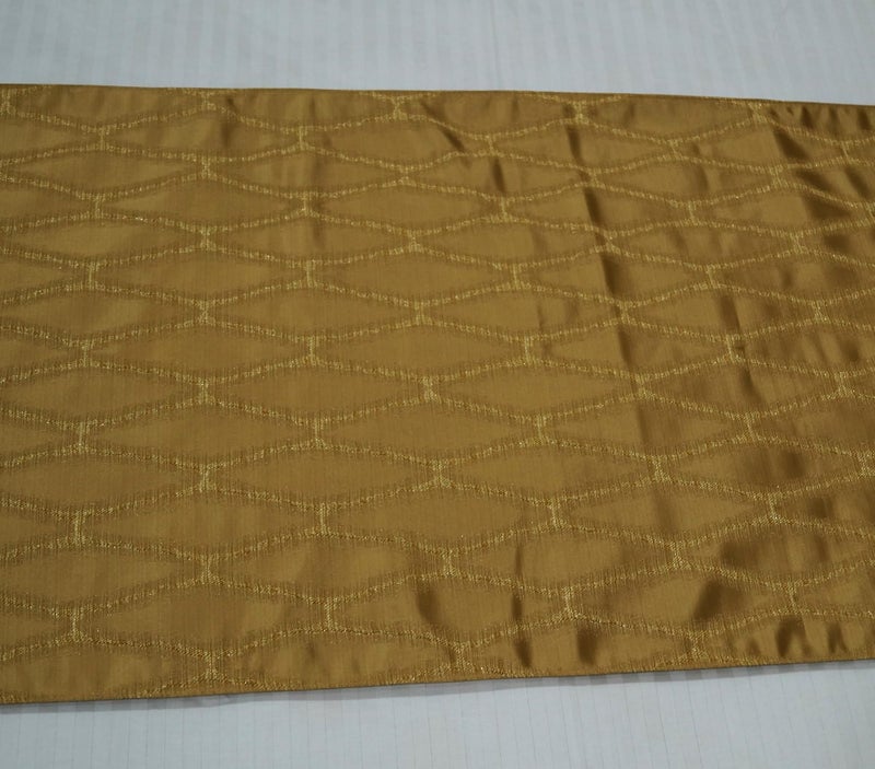 Vissage Elegant Geometric Single Bed Runner with 1 Cushion Cover, Golden - Image 3
