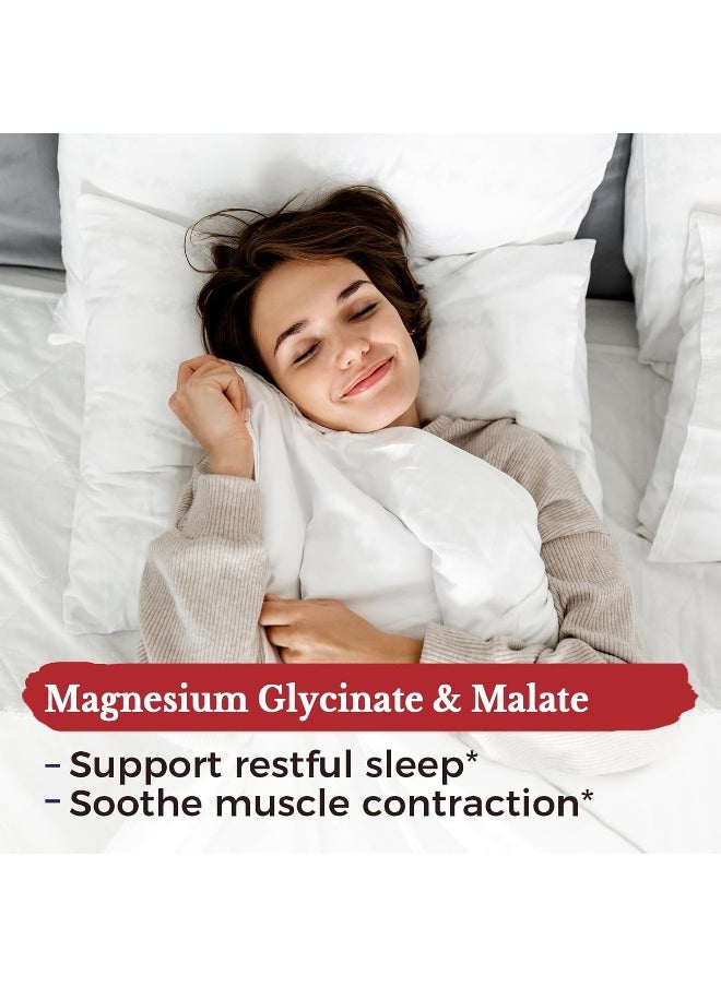 Vitalitown Magnesium Complex, Magnesium Glycinate, Malate, Taurate & Citrate, Chelated Forms, High Absorption, Bone, Heart, Muscle, Immune, Energy, Sleep & Digestion, Non-GMO