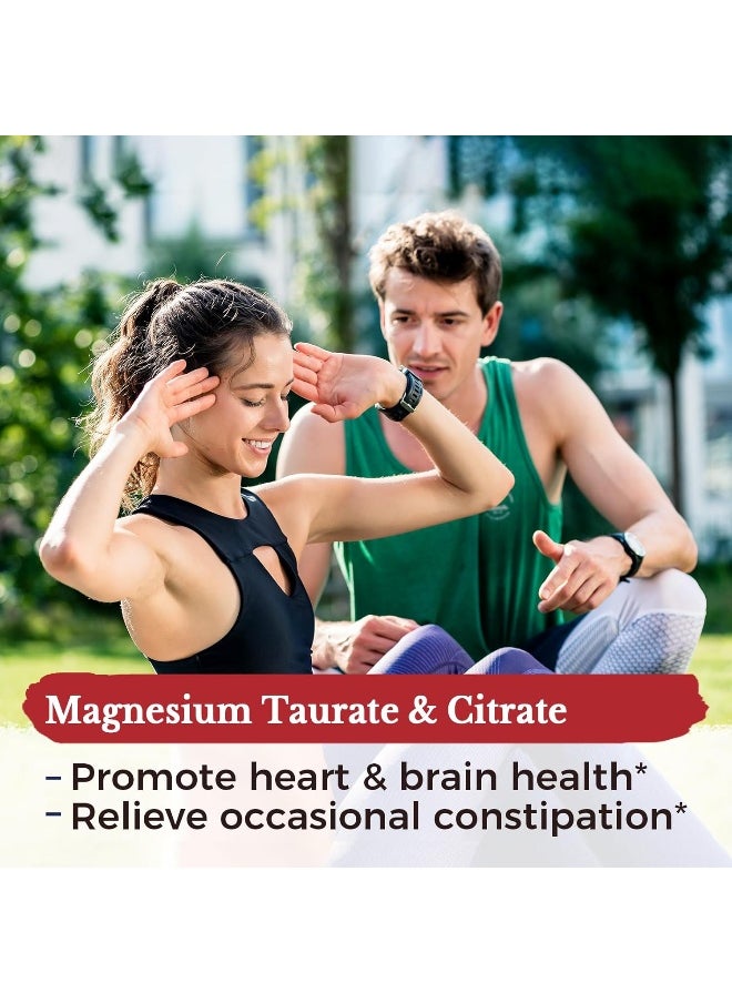Vitalitown Magnesium Complex, Magnesium Glycinate, Malate, Taurate & Citrate, Chelated Forms, High Absorption, Bone, Heart, Muscle, Immune, Energy, Sleep & Digestion, Non-GMO