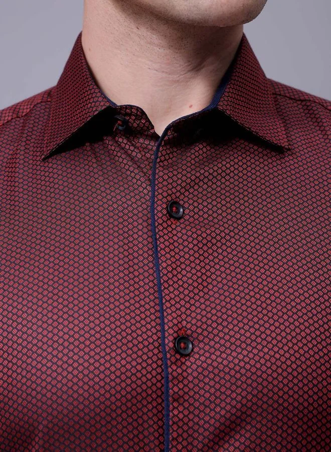 The Indian Garage Co Men Slim Fit Solid Full Sleeves Cutaway Collar Formal Shirt
