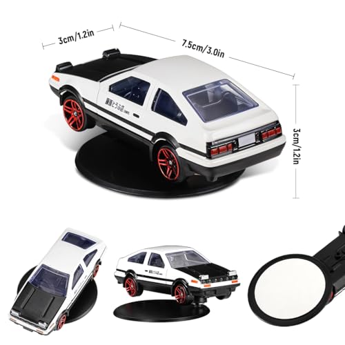 STHIRA® Mini Car Model Drifting AE86 Car Model with Self Adhesive Base,2.95inches Alloy AE86 Initial D Dashboard Decor Charm Desk Decor Room - Image 2