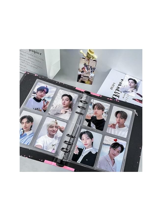 The Bros A5 KPOP Photocard Binder 240 Pockets, KPOP Photocard Holder Book 30 Sleeves, Photocard Collect Book, Refillable Card Protectors, 6 Ring Photo Card Binder, Photo Album for Mini Camera Photo  - Image 3