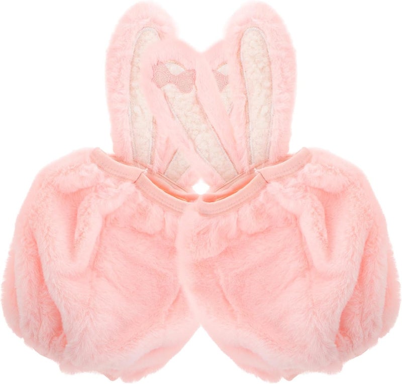 Uonlytech Plush Cartoon Animal Ears Arm Sleeves Rabbit Ears Soft Warm Arm Warmers for Fall Winter Protective Sleeve for Boys - Image 1