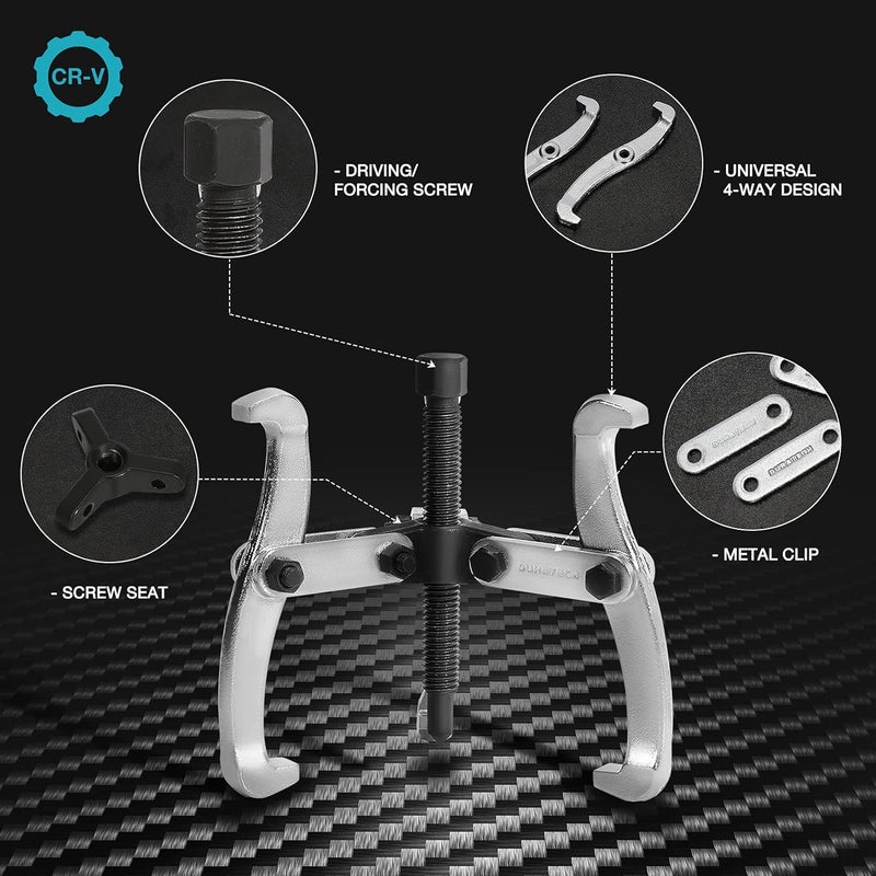 DURATECH 3-Inch 3-Jaw Gear Puller - Removal Tool for Gears, Pulleys, Bearings and Flywheels - Image 4