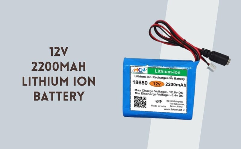 HKN Enterprises 12V 2200mAh Lithium-ion Battery Pack with JST 2.5mm 2-Pin & 5.5mm DC Female Jack | Rechargeable Battery for LED Lights, CCTV, Router Backup, DIY Projects - Image 2