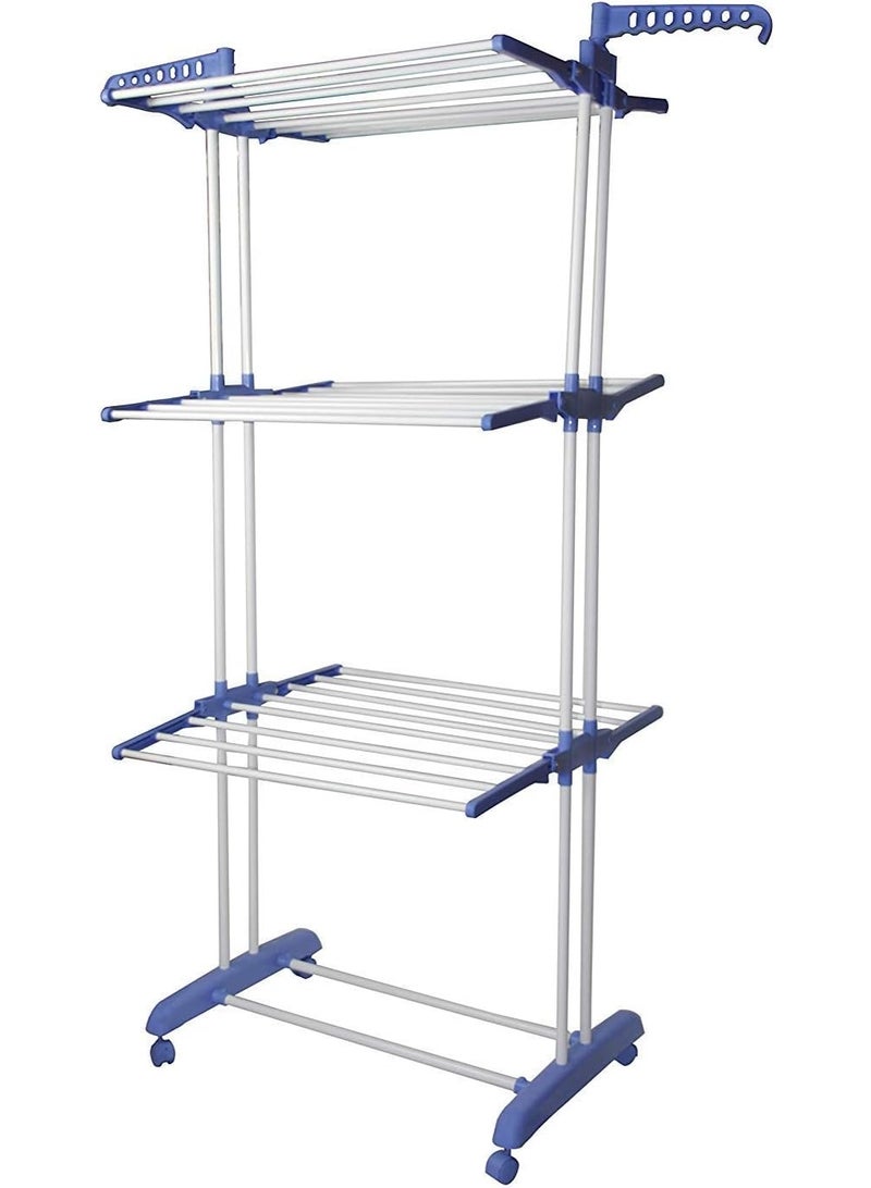 MultiWare طوي 3 طبقة الطبقة الملابس Airer للطي شماعات مجفف حامل رف مسحوق المغلفة أنبوب داخلي في الهواء الطلق الغسيل - Image 3