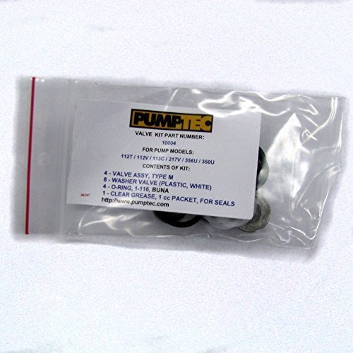 PumpTec 10004 Kit "B" Valve & Orings -- For Pump Heads 112v, 112T, 113v, 217v, 348v, 356M (replaces kits: 10010, 10012 and 10016) - Image 2