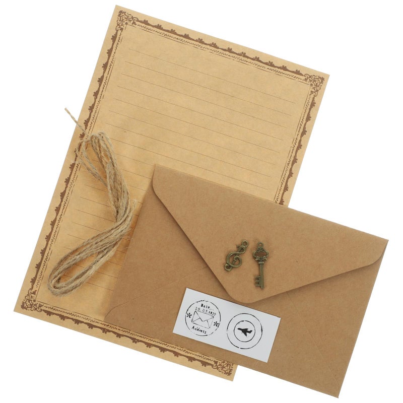 A5 Vintage Writing Paper Set 24pcs Retro Letter Kit with Envelopes Stationery Supplies - Image 2