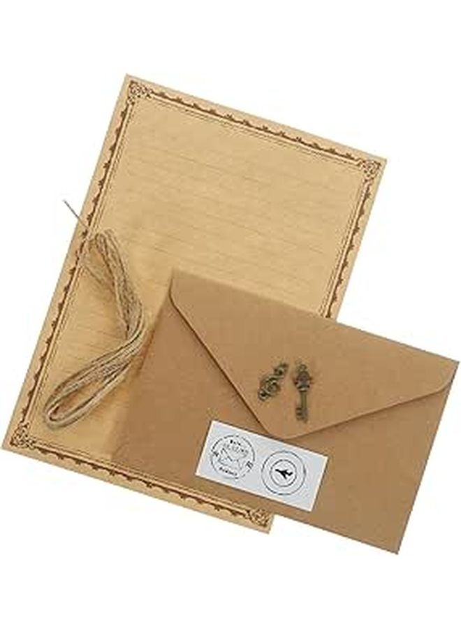A5 Vintage Writing Paper Set 24pcs Retro Letter Kit with Envelopes Stationery Supplies - Image 1