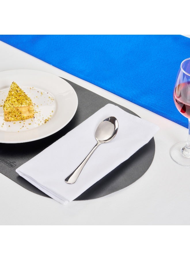 Restaurantware ملاعق حلوى سبكولو 7 بوصة، مجموعة من 2 خدمة لشخصين ملاعق صغيرة - تشطيب مصقول، حافة دائرية، فضة 18/0 من الفولاذ المقاوم للصدأ، للمقبلات، الحلويات، أو الشوربات - Image 3