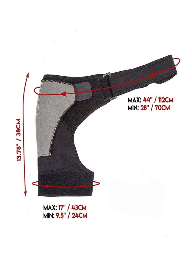 Tima Shoulder Support with Multi-Directional Compression Straps Adjustable Neoprene Stretch Strap Wrap Belt Band Pads Gym Guard Brace Support Medical Posture Compression Shoulder Pad (Black) - Image 5