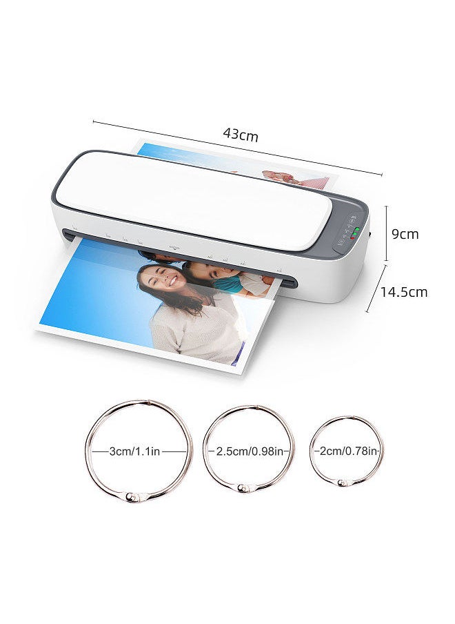 Generic - Desktop Laminator Machine Set A3 Size Multifunctional Hot and Cold Lamination 2 Roller System 12.5 inches Max Width with Paper Cutter Trimmer Rounder Hole Puncher Binding Hoop Suitable - Image 1