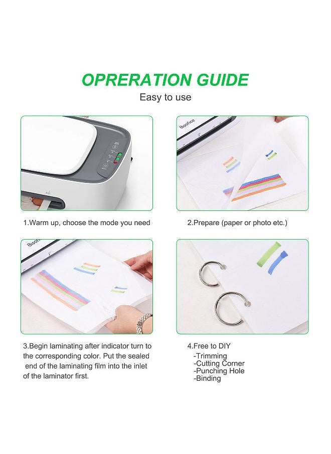 Generic - Desktop Laminator Machine Set A3 Size Multifunctional Hot and Cold Lamination 2 Roller System 12.5 inches Max Width with Paper Cutter Trimmer Rounder Hole Puncher Binding Hoop Suitable - Image 1