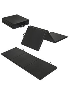 Sky Land Tri-Folding Tumbling, Kneeling Mat, Exercise Mat, With Carrying Handles For Gymnastics, Mma, Stretching, Martial Arts, Core Workouts-Em-9348-B, Black  - Image 1