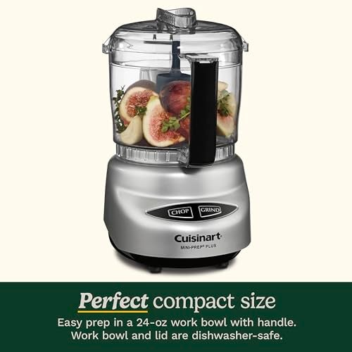 Cuisinart Mini-Prep Plus Food Processor, 24-Ounce Mini Food Processor to Chop Herbs, Vegetables, and Hard Cheese, 24-Ounce Work Bowl, Reversible Stainless Steel Blade, DLC-2A, White - Image 5