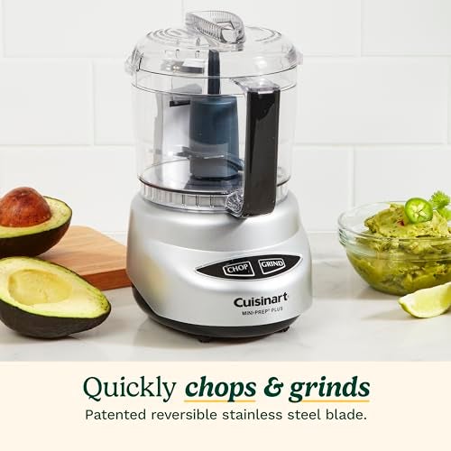 Cuisinart Mini-Prep Plus Food Processor, 24-Ounce Mini Food Processor to Chop Herbs, Vegetables, and Hard Cheese, 24-Ounce Work Bowl, Reversible Stainless Steel Blade, DLC-2A, White - Image 4