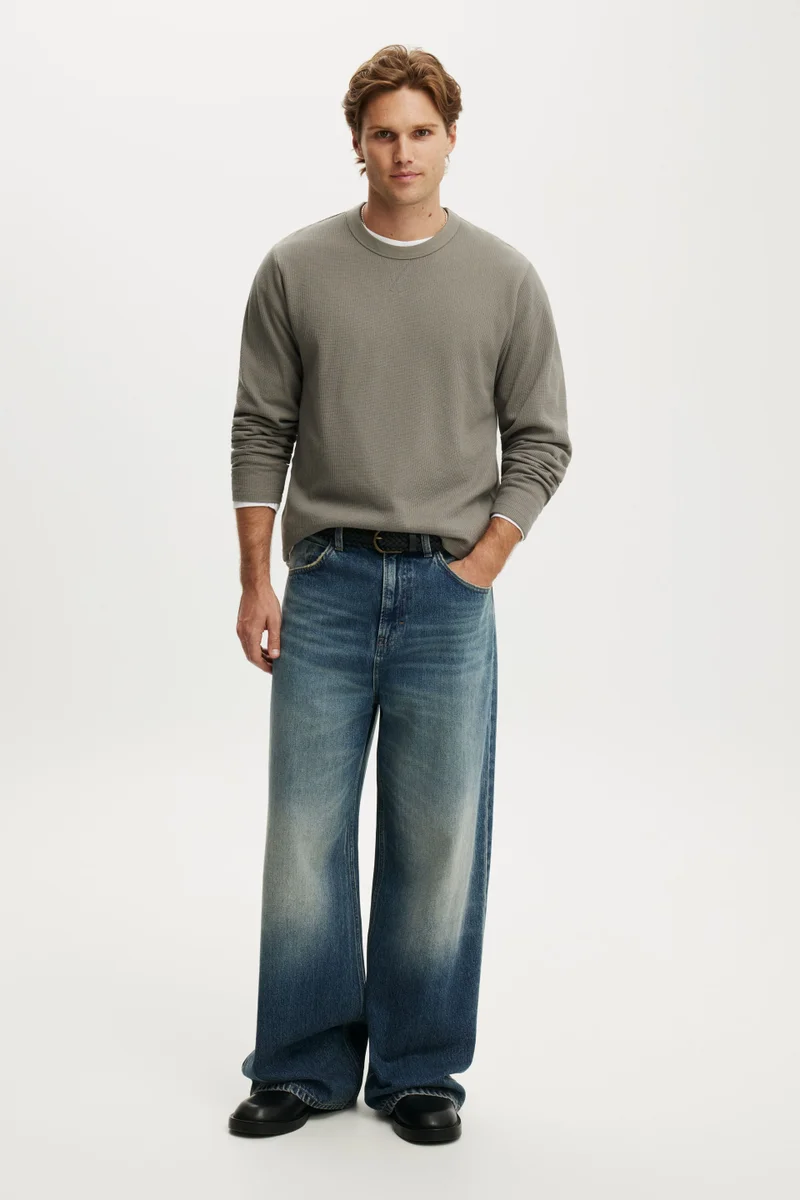 كوتون اون Cropped Fit Textured Long Sleeve