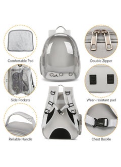 Kathson kathson Bearded Dragon Carrier with Harness and Leash Set, Large Reptile Travel Carrier Portable Lizard Backpack Clear Small Animals Carrying Bag for Gecko Hamster Rabbit Hedgehog Kitten (Black)  - Image 4