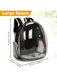 Kathson kathson Bearded Dragon Carrier with Harness and Leash Set, Large Reptile Travel Carrier Portable Lizard Backpack Clear Small Animals Carrying Bag for Gecko Hamster Rabbit Hedgehog Kitten (Black)  - Image 2